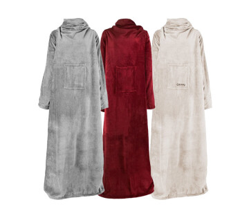 De De Geazy Fleecedeken met Mouwen is verkrijgbaar in 3 verschillende kleuren. 