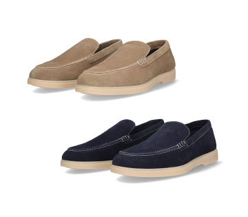 De McGregor Heren Loafer Lewis is verkrijgbaar in beige en marineblauw.