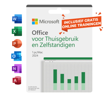 Microsoft Office 2024 incl. Trainingen voor PC en Mac.