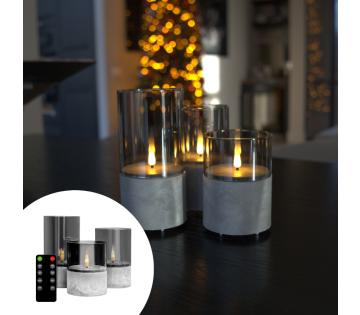 FlinQ Oplaadbare LED Kaarsen met Steenlook