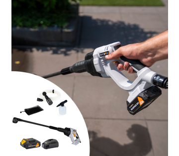 De Batavia Maxxpack 18V Nexxforce Drukreiniger met 2ah Accu en Oplader.