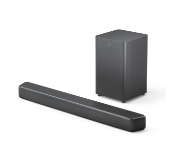 De Philips TAB5309 Soundbar met Subwoofer.