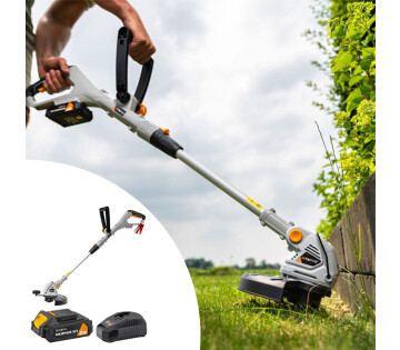 De Batavia Maxxpack Grastrimmer met Accu en Snellader.