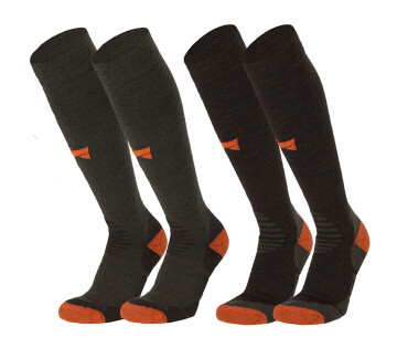 2-Pack Heat Essentials Outdoor Compressie Sokken met Merino Wol -Groen-39/42