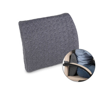 Grijs ergonomisch lendenkussen van traagschuim met quilted hoes