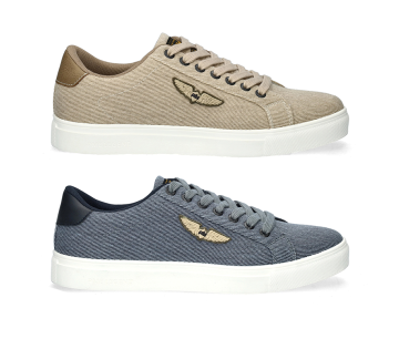 PME Legend Beechburd herensneaker in blauw en beige