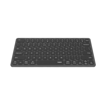 Bovenaanzicht van het Rapoo UCK-6001 ultraslim toetsenbord met compacte QWERTY-indeling en geïntegreerde USB-C multiport hub.