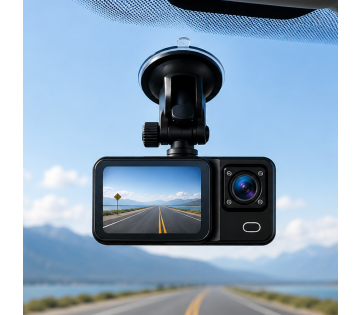 De Denver CCT-2500 Dashcam met Dubbele Camera.