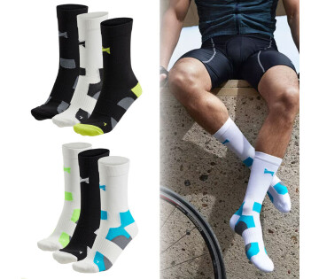 De Comfort Essential Fietssokken zijn verkrijgbaar in zwart/mix en wit mix. 