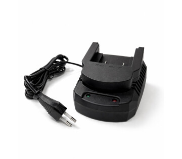 FlinQ 20V acculader met EU stekker productfoto op witte achtergrond