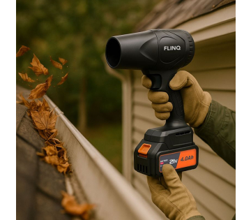 FlinQ Portable Hand Blower met alle accessoires.