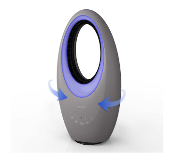 Nedis Bladloze Ventilator met 60 graden oscillatiefunctie voor optimale luchtverdeling.
