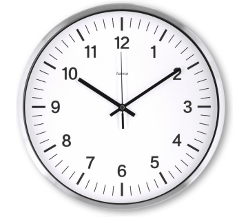 Hama Radiogestuurde Wandklok Java van de voorkant.