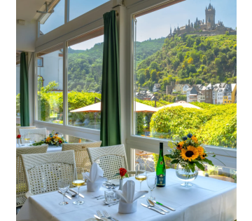 6 dagen 4*-hotel in Cochem + terras direct aan de Moezel met prachtig uitzicht incl. dagelijks ontbijt
