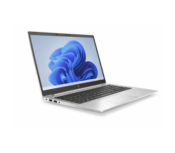 HP EliteBook 840 G8 refurbished laptop schuin van voren met 14 inch Full HD scherm