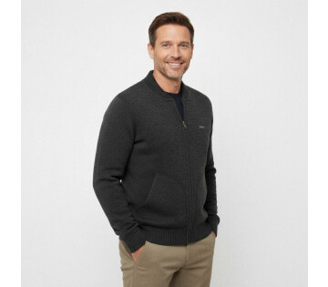 Norlund Heren Cardigan Silvar in beige en antraciet.