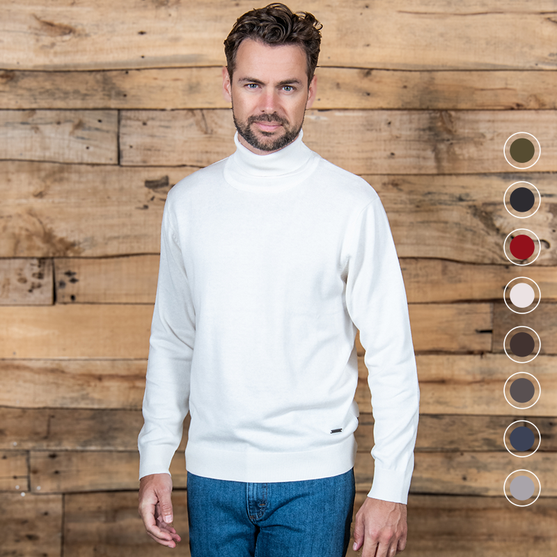 Het model draagt de Cappuccino Bernardo Coltrui.