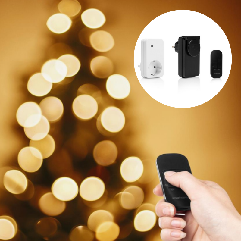 De schakelset bestaat uit een stekker voor binnen, buiten en een afstandsbediening.