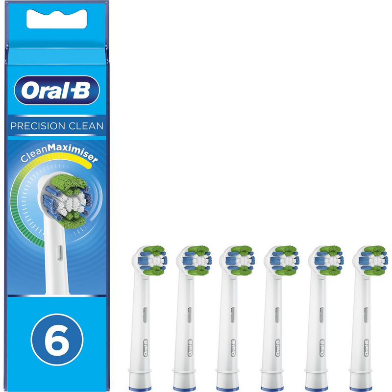 De 6 Stuks Oral-B Cross Precision Clean Opzetborstels.