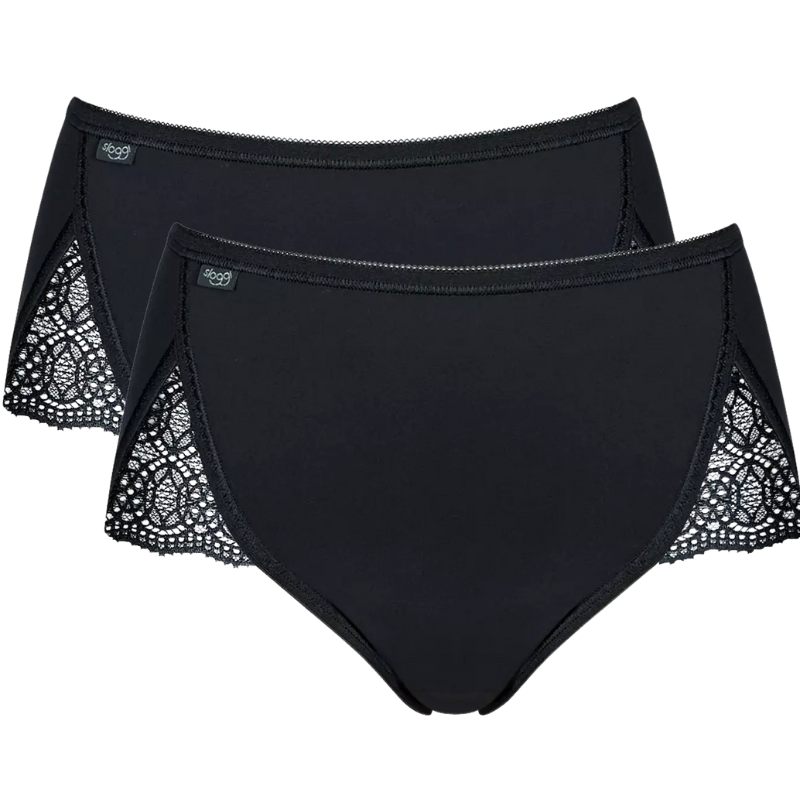 2-Pack Sloggi Pure Sense Luxe-Tai-Zwart