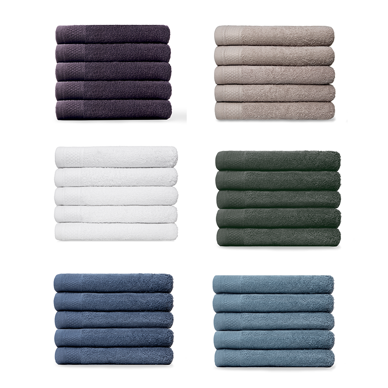 De Set van 5 Nina 100% Katoenen Handdoeken.