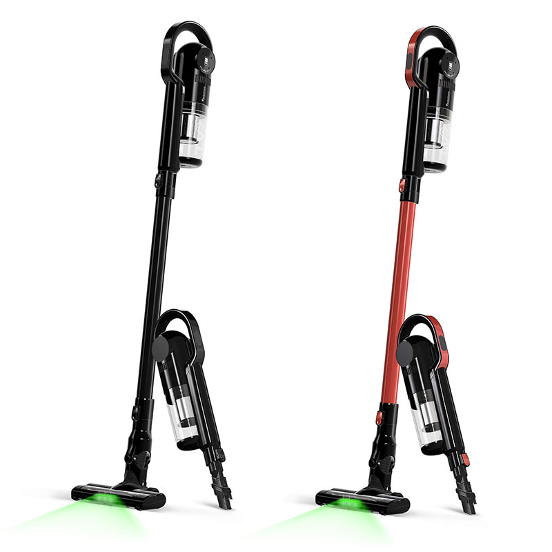 De TurboTronic LV9 Draadloze Steelstofzuiger is verkrijgbaar in zwart en rood.