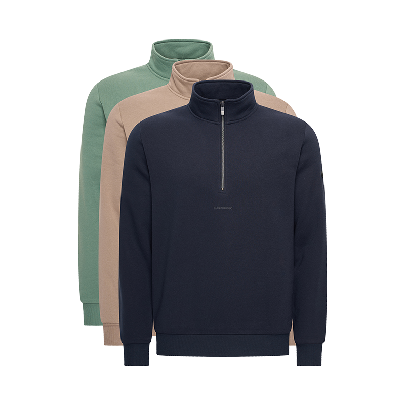 De Mario Russo Basic Half Zip Sweater is verkrijgbaar in 3 kleuren.
