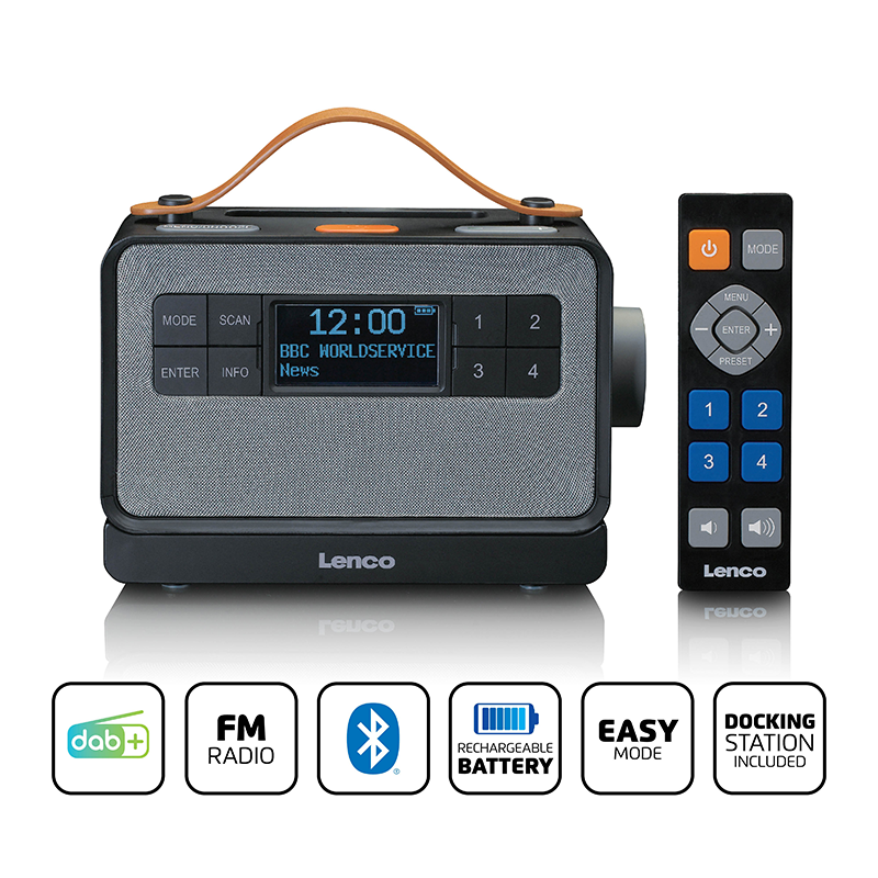 Lenco PDR-065BK DAB+ radio met groot display en afstandsbediening – eenvoudige bediening met grote knoppen.