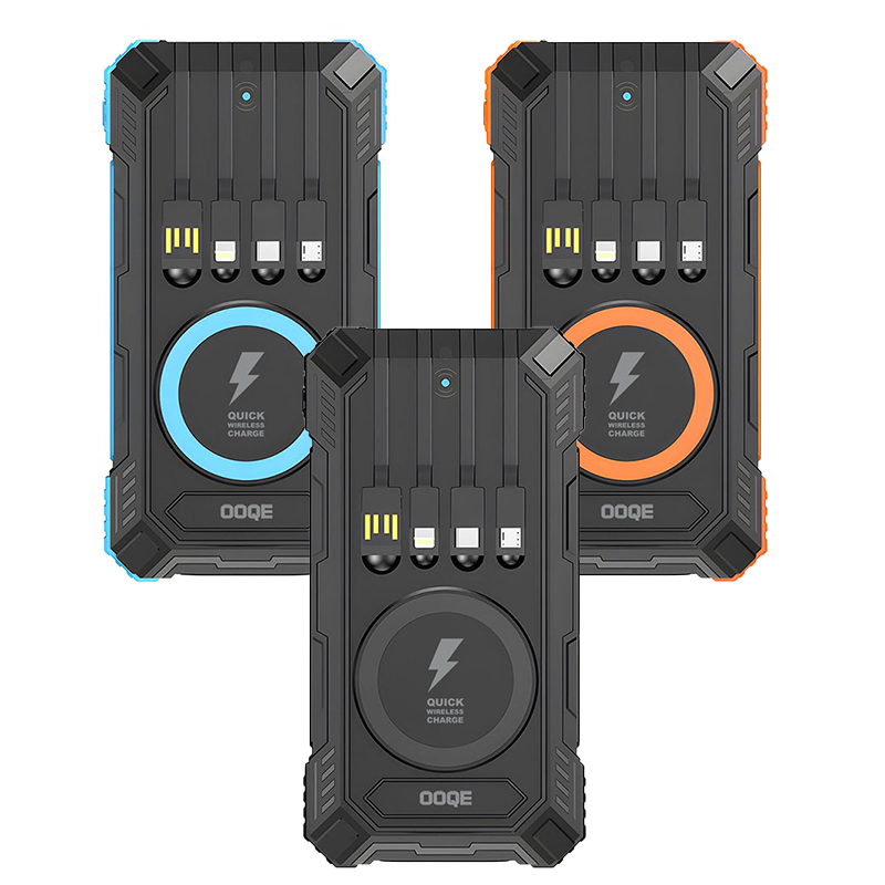 De Multicharge 4 Alles-in-één Powerbank in 3 kleuren.