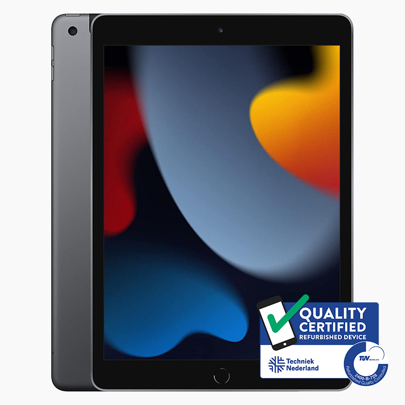 Refurbished Apple iPad 2021 met TÜV en Techniek Nederland keurmerk – gecertificeerd en gecontroleerd device.