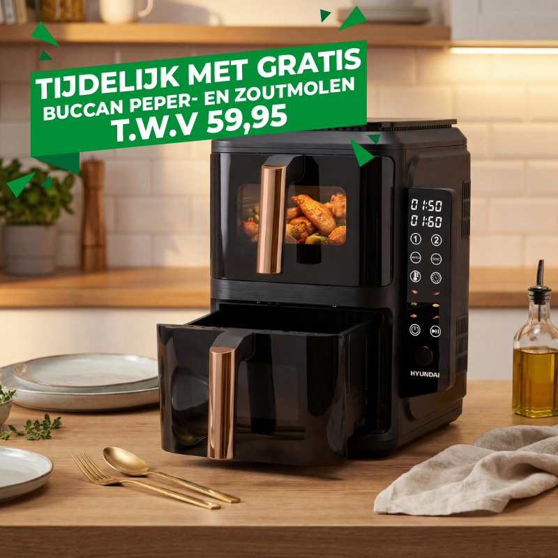 Hyundai Electronics EasyView Gestapelde Airfryer met actie