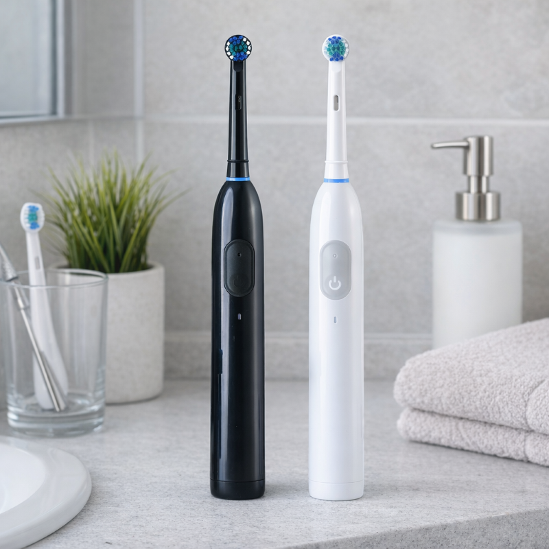 Nexxt Elektrische Tandenborstel in zwart en wit in sfeersetting