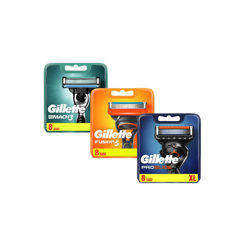 De 8 Stuks Gillete Scheermesjes zijn verkrijgbaar in Mach3, Fusion 5 of Proglide. 