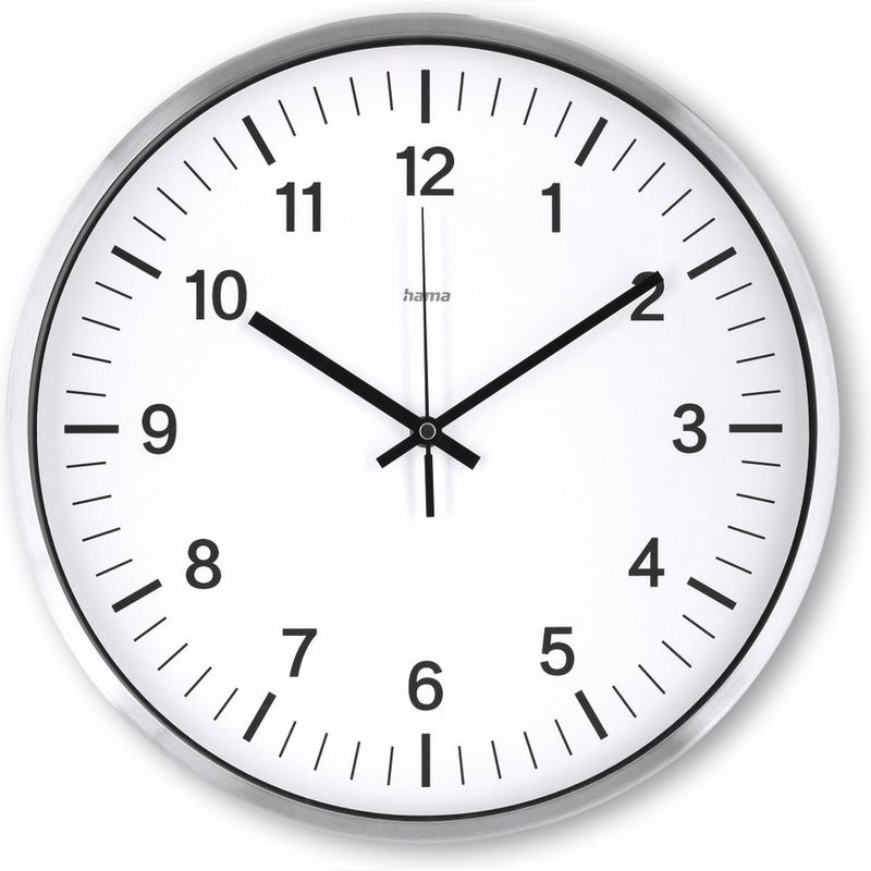 Hama Radiogestuurde Wandklok Java van de voorkant.