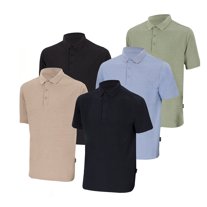 Bamboo Elements Heren Polo Pique in vijf verschillende kleuren.