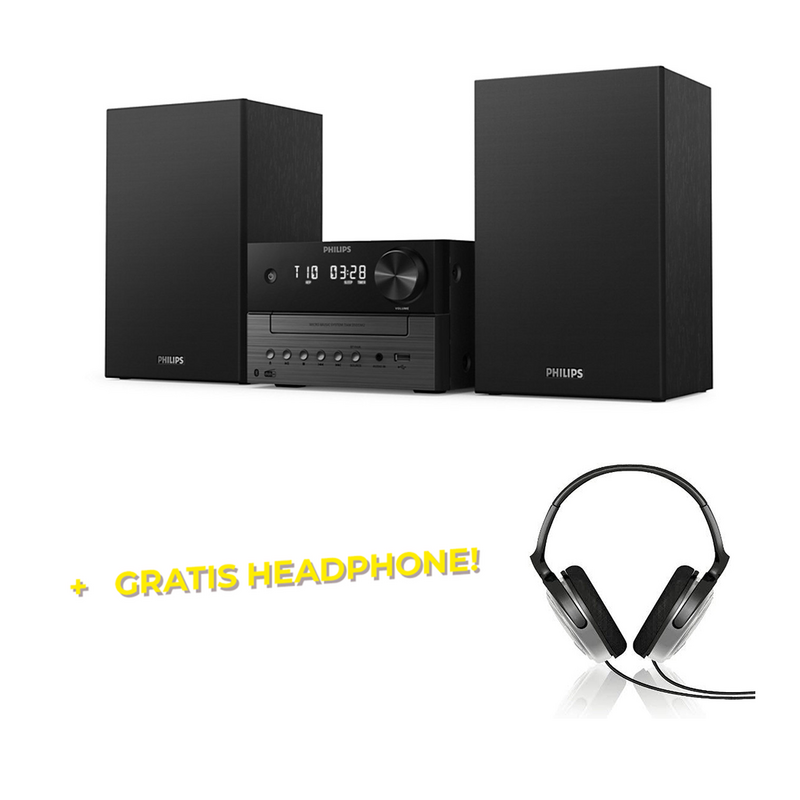 Philips TAM3505M2/10 DAB+ Microsysteem incl. GRATIS TV-hoofdtelefoon.