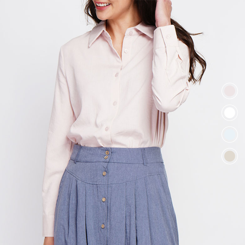 Le Jardin du Lin Dames Overhemd met Linnen