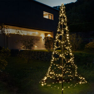 De FlinQ Luxxtree® Vlaggenmast Verlichting in warm wit. 