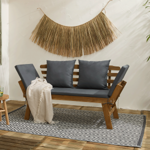 Lifa Garden 2-in-1 Houten Tuinbank en Ligbed.
