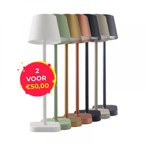 De FlinQ Draadloze LED Tafellamp in alle kleuren.