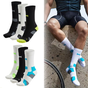 De Comfort Essential Fietssokken zijn verkrijgbaar in zwart/mix en wit mix. 