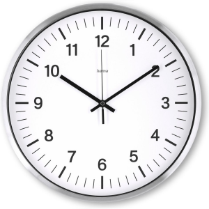 Hama Radiogestuurde Wandklok Java van de voorkant.