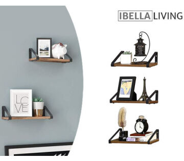 De Set van 3 iBella Living Wandplanken hebben een industriële en vintage look.