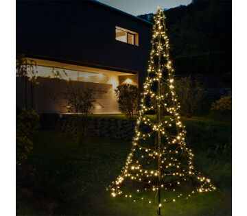 De FlinQ Luxxtree® Vlaggenmast Verlichting in warm wit. 