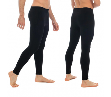 De voor- en achterkant van de Heat Essentials Heren Fleece Legging.