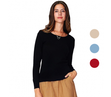 William de Faye Dames Longsleeve Ronde Hals met Kasjmier William de Faye Dames Longsleeve Ronde Hals met Kasjmier