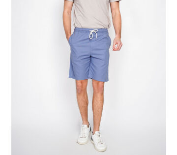 Secret du Lin Linnenblend Bermuda in jeans blauw.