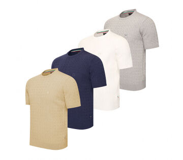 Het Cappuccino Gebreid T-shirt Loreto is verkrijgbaar in 4 kleuren.