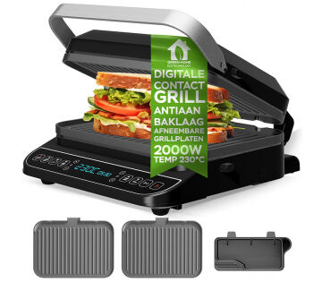 De TurboTronic TT-CG900 Slimme Digitale Contactgrill. De TurboTronic TT-CG900 Slimme Digitale Contactgrill.