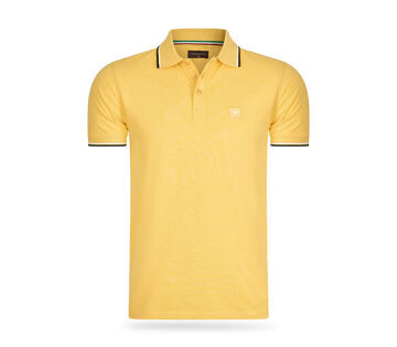 De Cappuccino Polo Applique Pique in de kleur geel. De Cappuccino Polo Applique Pique in de kleur geel.